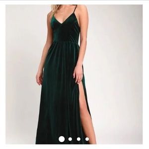 Lulu’s velvet long dress with slit